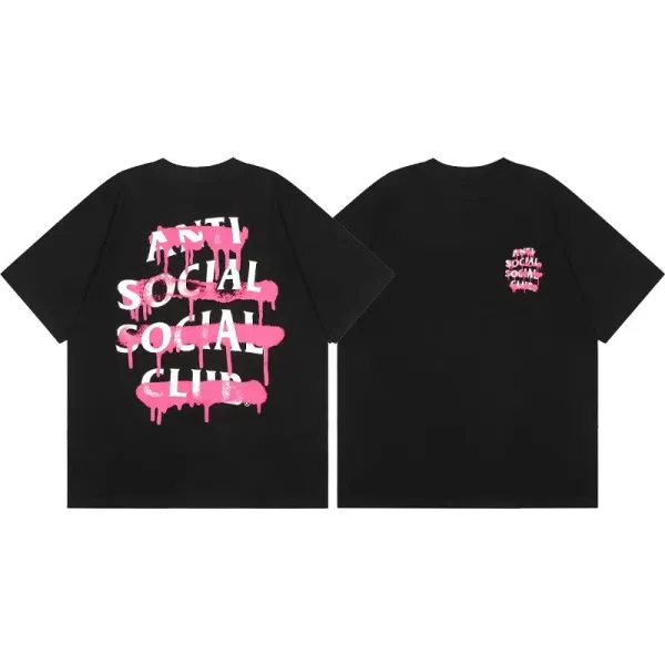 Anti Social Social Club Drip Logo Black T-Shirt - 1