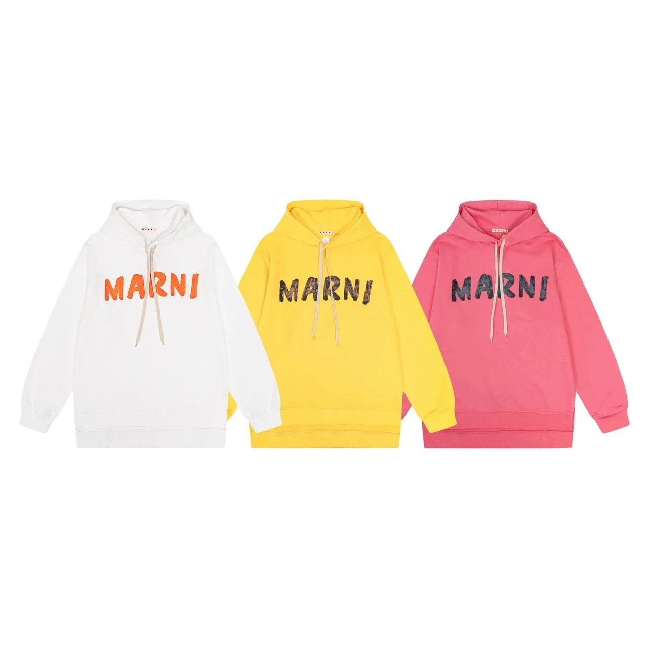 Marni Hoodies & Sweatshirts Logo-print pullover hoodie with kangaroo pocket image 3