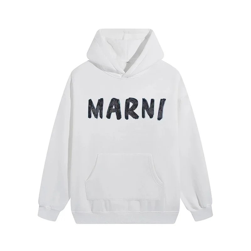Marni Hoodies & Sweatshirts Logo-print pullover hoodie with kangaroo pocket product image
