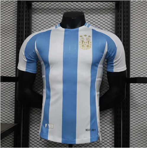 Argentina National Team Home Jersey Light Blue and White Striped Football Jersey - 1