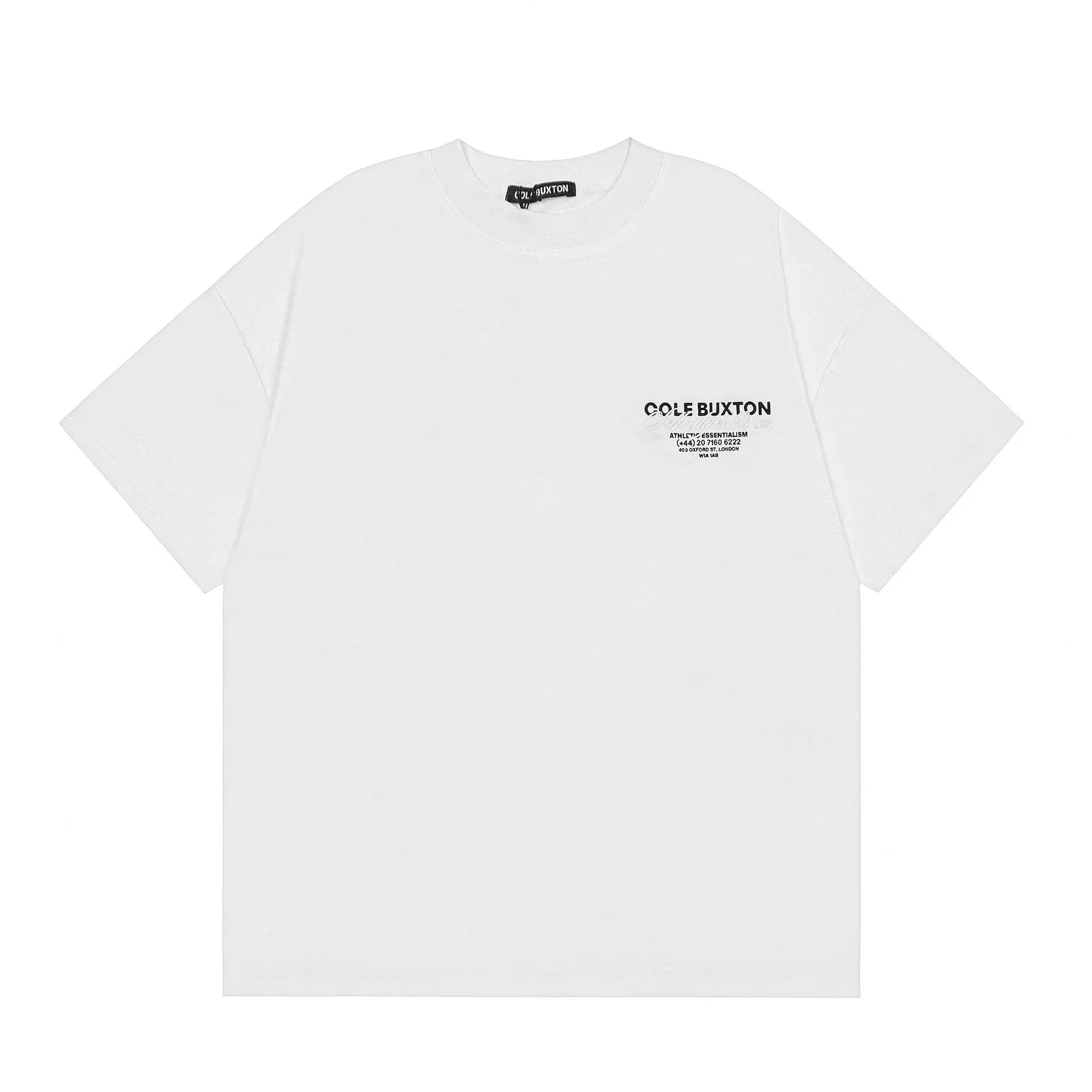 Cole Buxton T-Shirts Short-Sleeve Logo T-Shirt — White C110