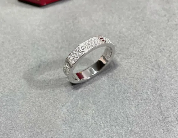 Cartier Love Ring Paved with Diamonds White Gold Ring - 1
