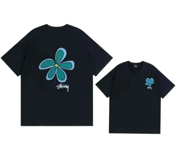 Stüssy Flower Graphic T-Shirt Black - 1
