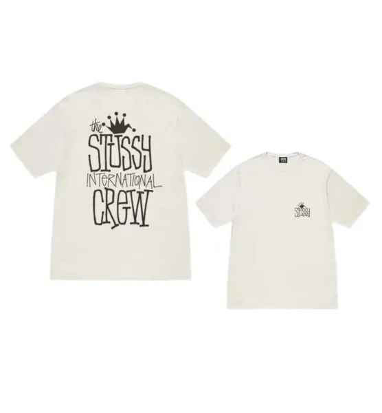 Stüssy International Crew Off-White T-Shirt - 1