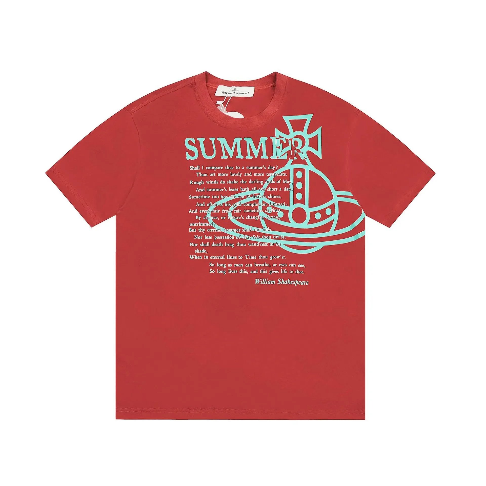 Vivienne Westwood T-Shirts Orb Graphic Print — 18 Dark Red