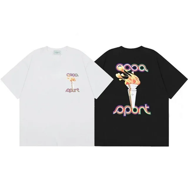 Casablanca T-Shirts Short-Sleeve Graphic Logo T-Shirt product detail image 3