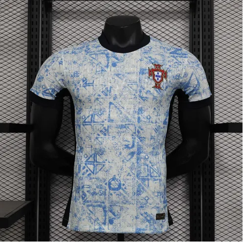 Portugal National Team 2024 Away Jersey Blue Patterned T-Shirt - 1