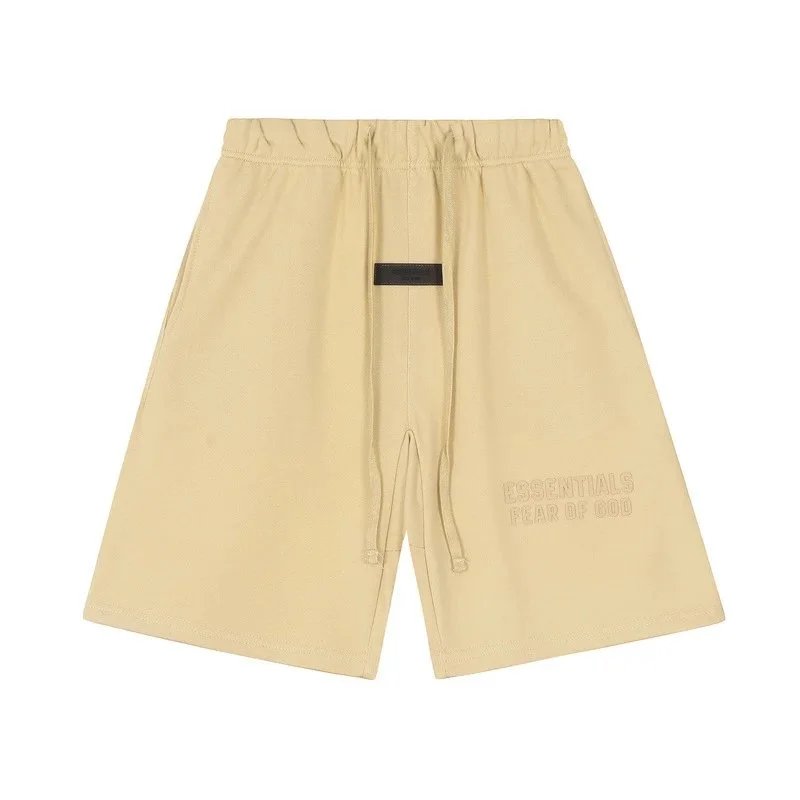 Fear of God Shorts ESSENTIALS drawstring logo — 2411 Tawny (Silicone Letters)
