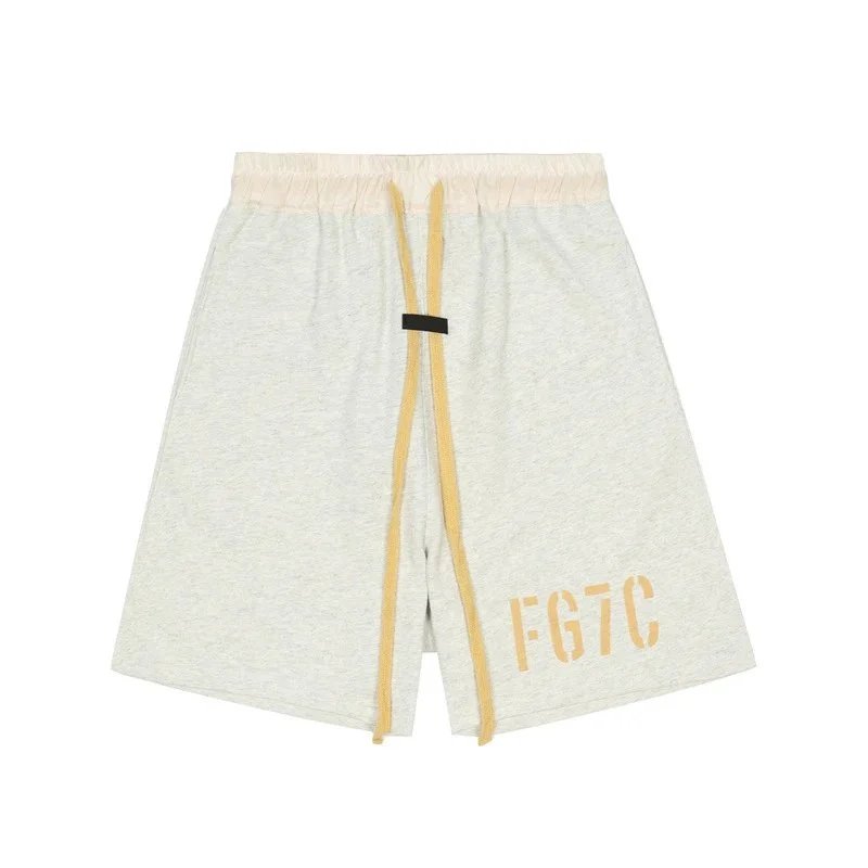 Fear of God Shorts ESSENTIALS drawstring logo — 2206 White Ash (Flocked Letters)