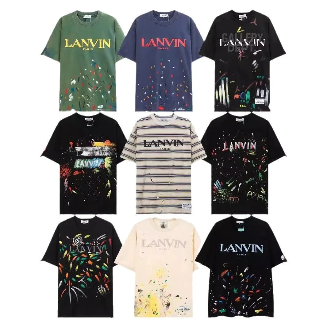 Lanvin T-Shirts Short-Sleeve Paint-Splatter Logo T-Shirt image 2