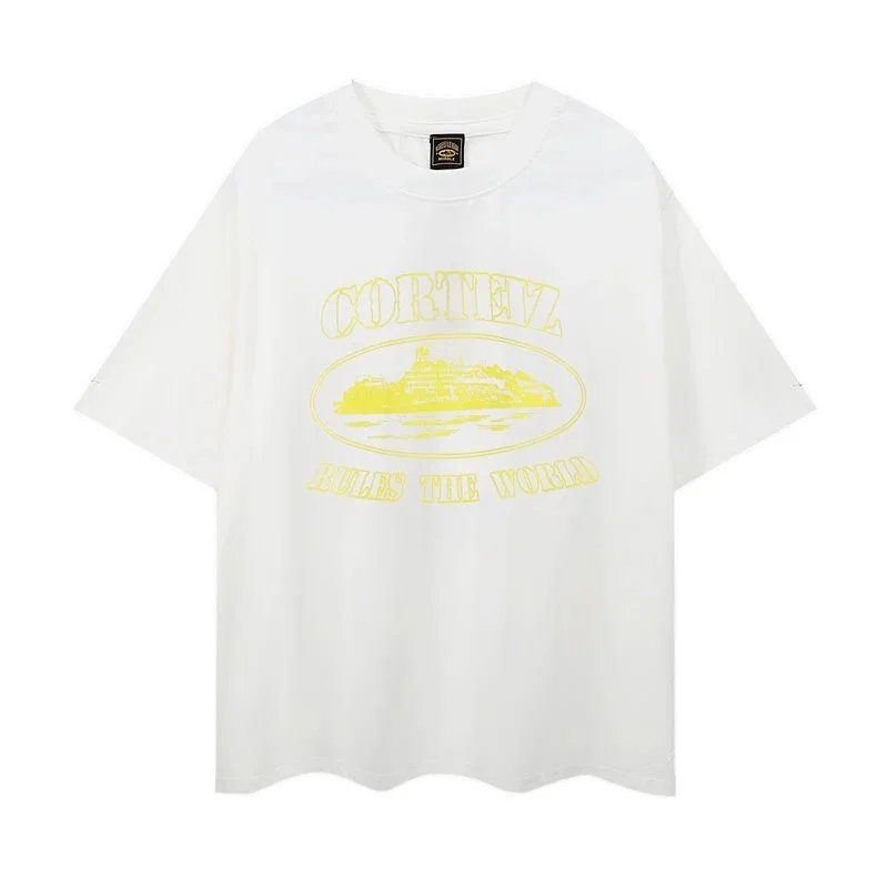 Corteiz Rules The World Yellow Print Oversized T-Shirt - 1