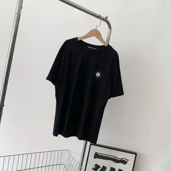 Chrome Hearts x Saint Tears Black Logo Embroidered T-Shirt - 1