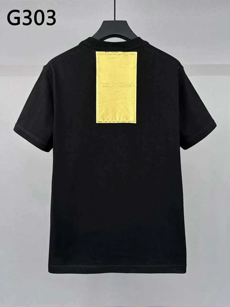 Dolce & Gabbana T-Shirts Short-Sleeve Logo Graphic Crewneck — G303 Black