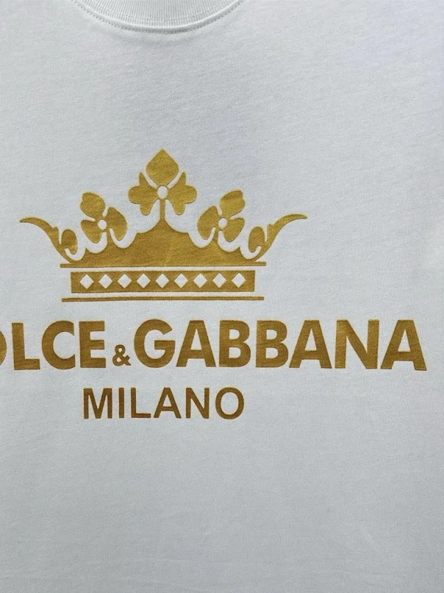 Dolce & Gabbana T-Shirts Short-Sleeve Logo Graphic Crewneck product detail image 5