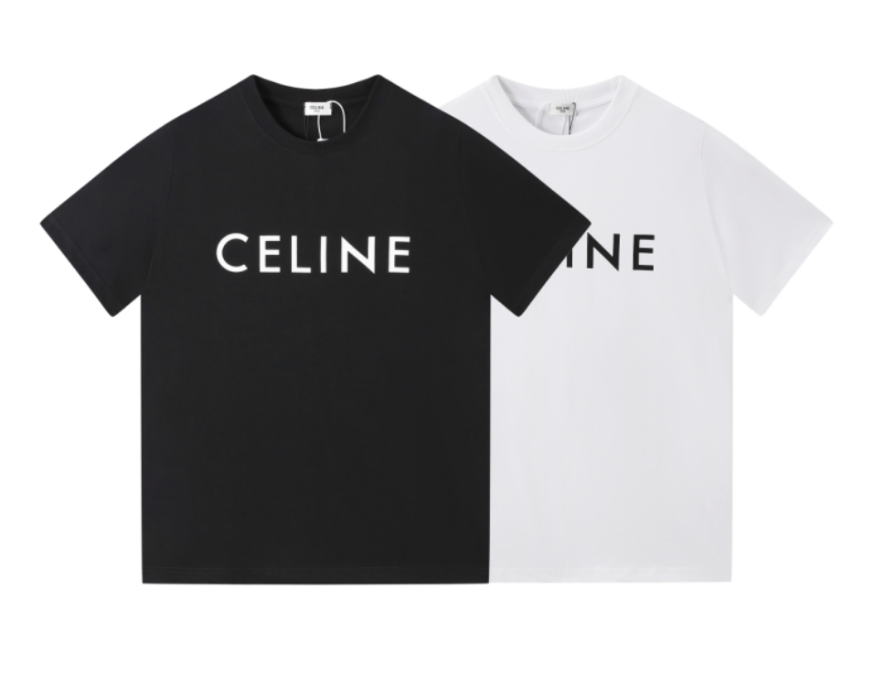 Celine T-Shirts Short-Sleeve Logo Print image 2