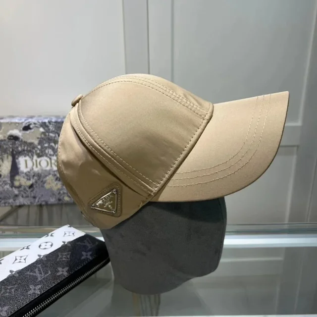 Prada Hats Triangle Plaque Baseball Cap product detail image 8