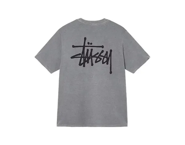 Stüssy Classic Logo Back Print T-Shirt Gray - 1