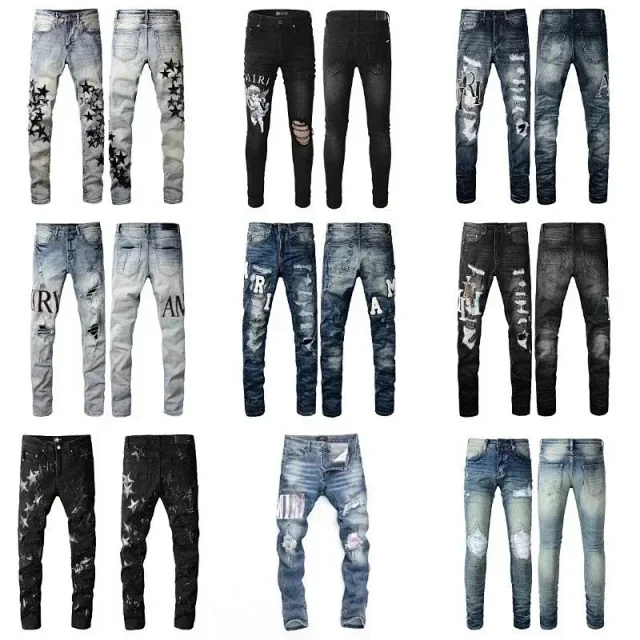 AMIRI Jeans Distressed graphic-print product detail image 1