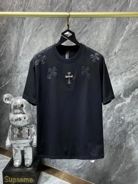 Chrome Hearts Cross Embroidered Black T-Shirt - 1