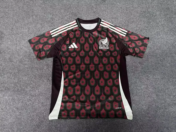 Adidas Mexico National Team 2024 Away Jersey Burgundy Patterned Jersey - 1