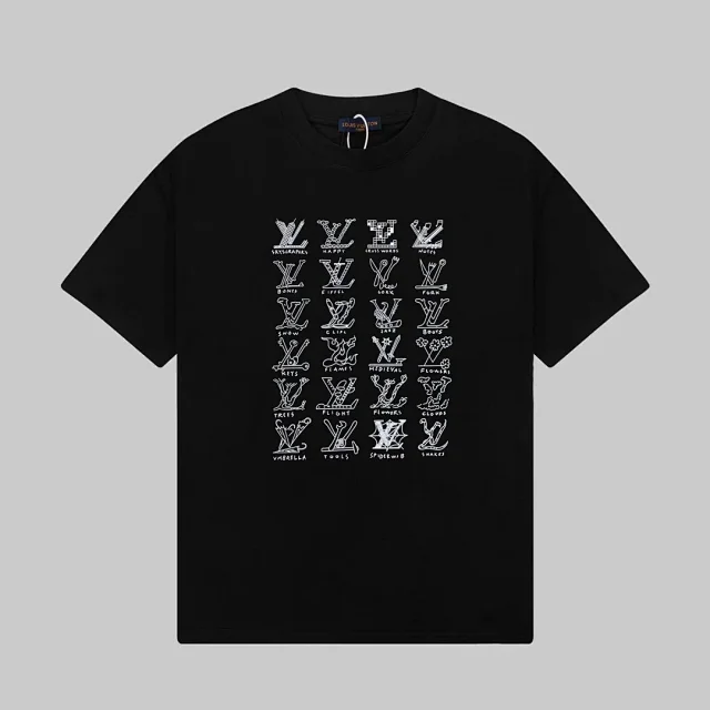 Louis Vuitton T-Shirts LV graphic-print short-sleeve crewneck product detail image 2