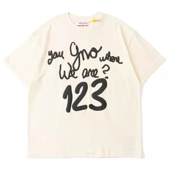 Off-White x Virgil Abloh 'You Know Where We Are?' 123 Beige T-Shirt - 1
