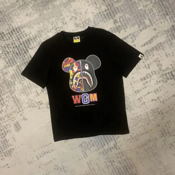 A Bathing Ape x WGM Shark Bear Tee Black T-Shirt - 1