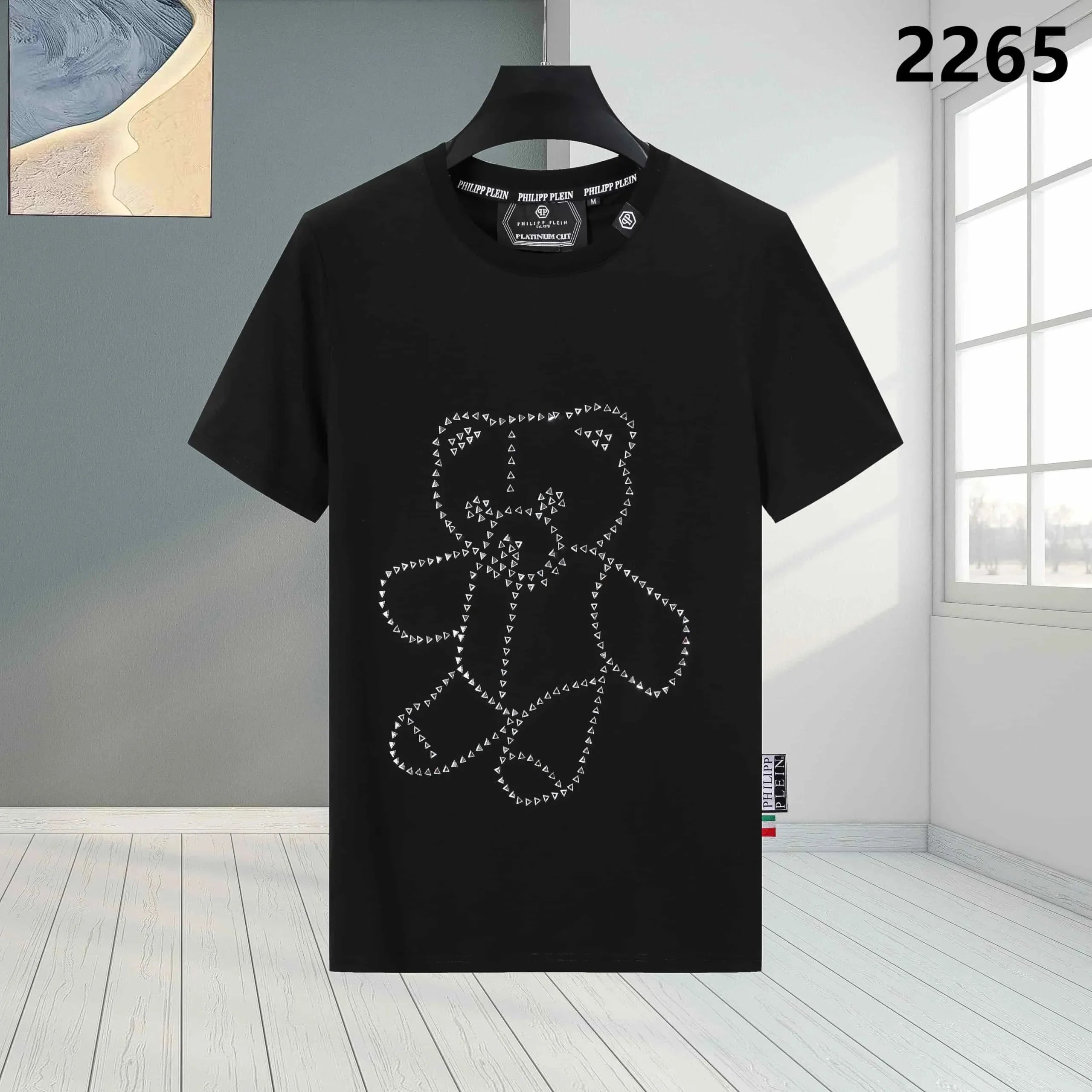 Philipp Plein Platinum Cut Crystal Embellished Skull T-Shirt Black - 4