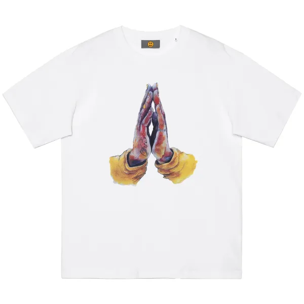 Justin Bieber x Drew House Praying Hands White T-Shirt - 1