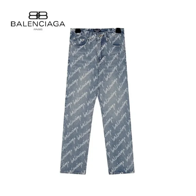 Balenciaga Jeans All-over logo print straight-leg product detail image 2