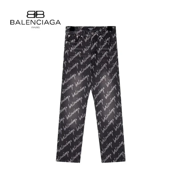 Balenciaga Jeans All-over logo print straight-leg product detail image 3