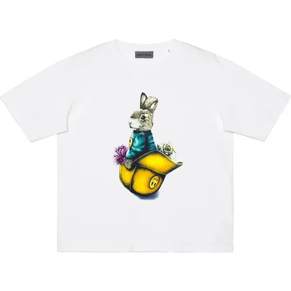WOMANBY A VOYVES Rabbit in Hat Graphic T-Shirt - 1