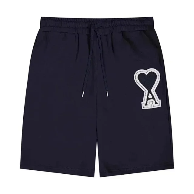 AMI Paris Shorts Drawstring with de Cœur heart patch product detail image 8