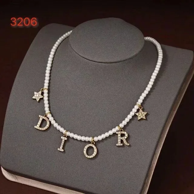 Dior Jewelry Pearl Letter Charm Necklace product detail image 2