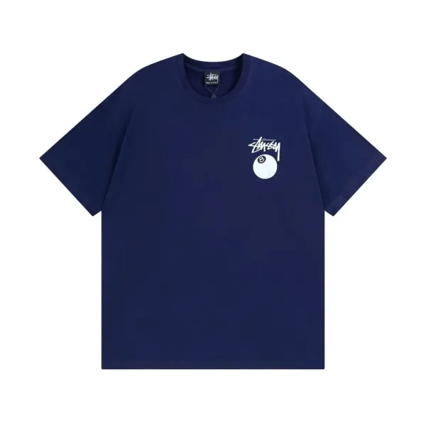 Stussy 8-Ball Logo T-Shirt Navy - 1