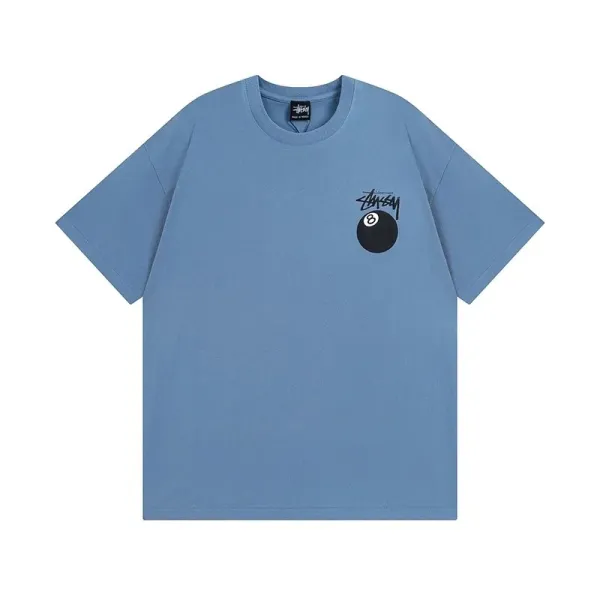 Stussy 8-Ball Graphic T-Shirt Light Blue - 1
