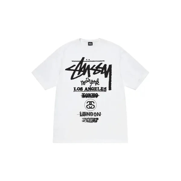 Stussy World Tour Graphic T-Shirt White - 1