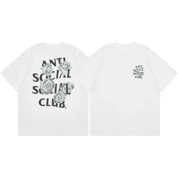 Anti Social Social Club Roses Print Oversized T-Shirt White - 1
