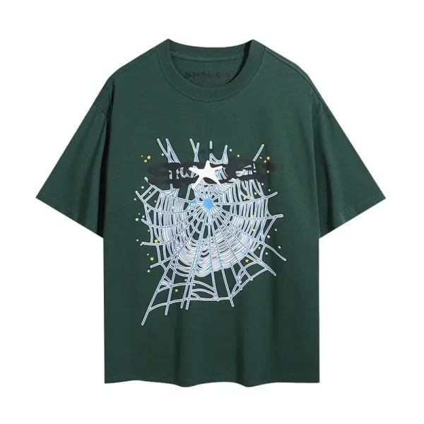 GRA Spiderweb Graphic T-Shirt Army Green - 1