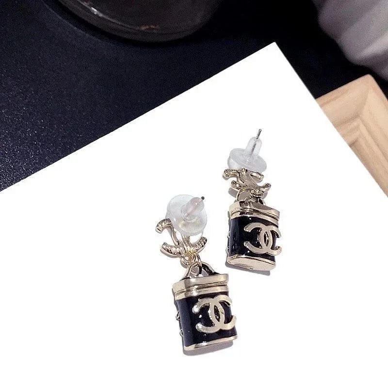 Chanel CC Logo Bucket Charm Earrings White Gold Jewelry product detail 4 in Litbuy spreadsheet finds