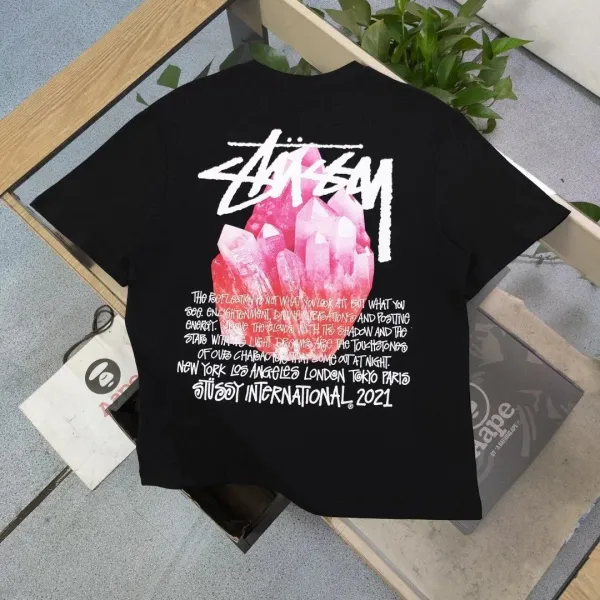 Stüssy Floral Print Pocket Tee Black T-Shirt - 4