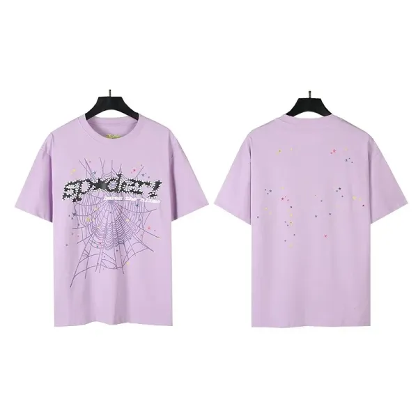 Spider! Spider Web Graphic Print Lavender T-Shirt - 1
