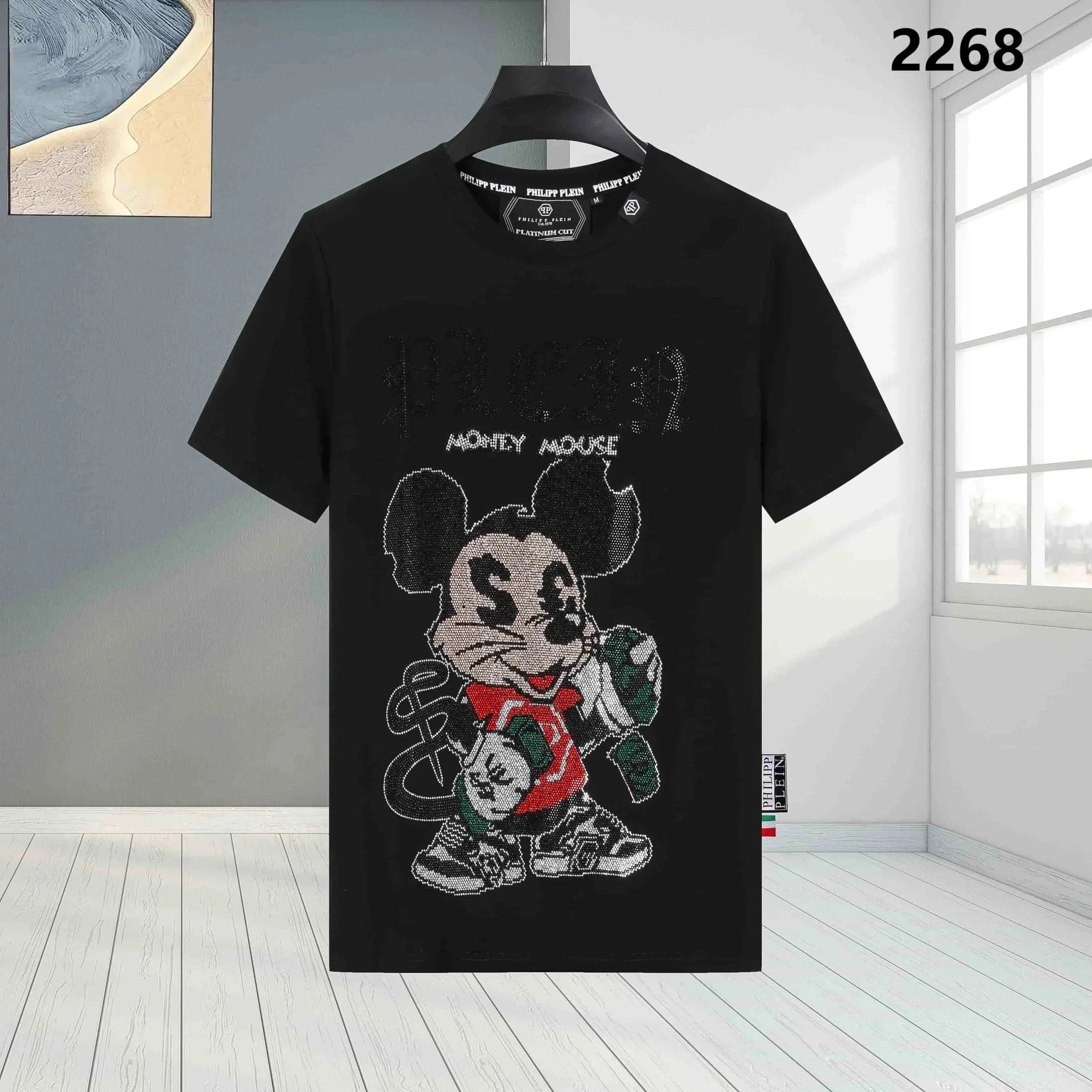 Philipp Plein Platinum Cut Crystal Embellished Skull T-Shirt Black - 9