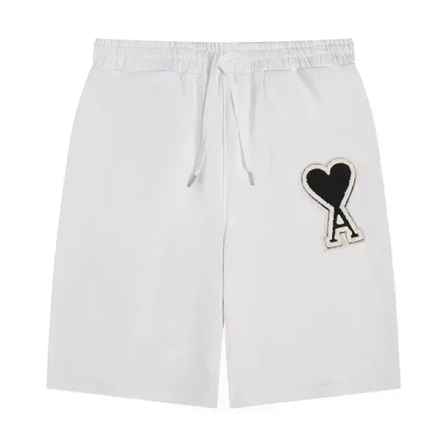 AMI Paris Shorts Drawstring with de Cœur heart patch product detail image 5