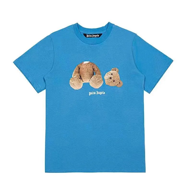 Palm Angels T-Shirts Short-sleeve graphic logo T-shirt — 667 Sky Blue