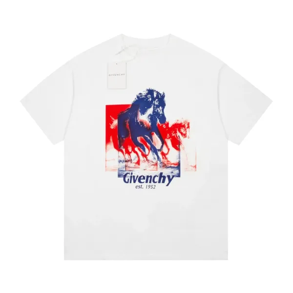 Givenchy Horse Print Graphic T-Shirt White - 1