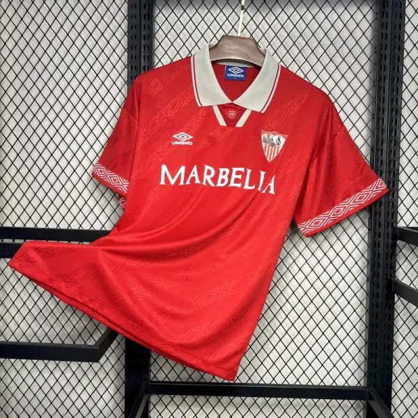 Umbro Sevilla FC 1990s Marbella Away Jersey Red - 1