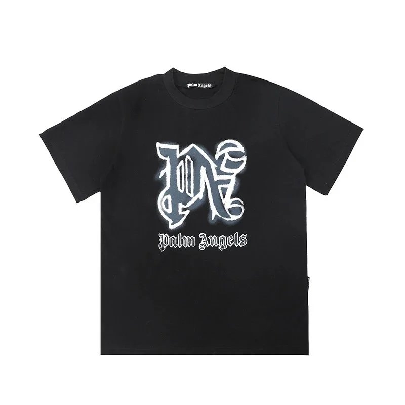 Palm Angels T-Shirts Short-sleeve graphic logo T-shirt — 2274 Black