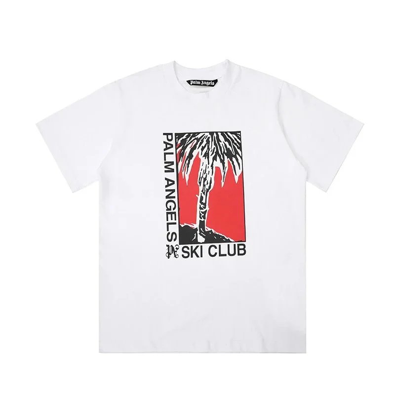 Palm Angels T-Shirts Short-sleeve graphic logo T-shirt — 2271 White