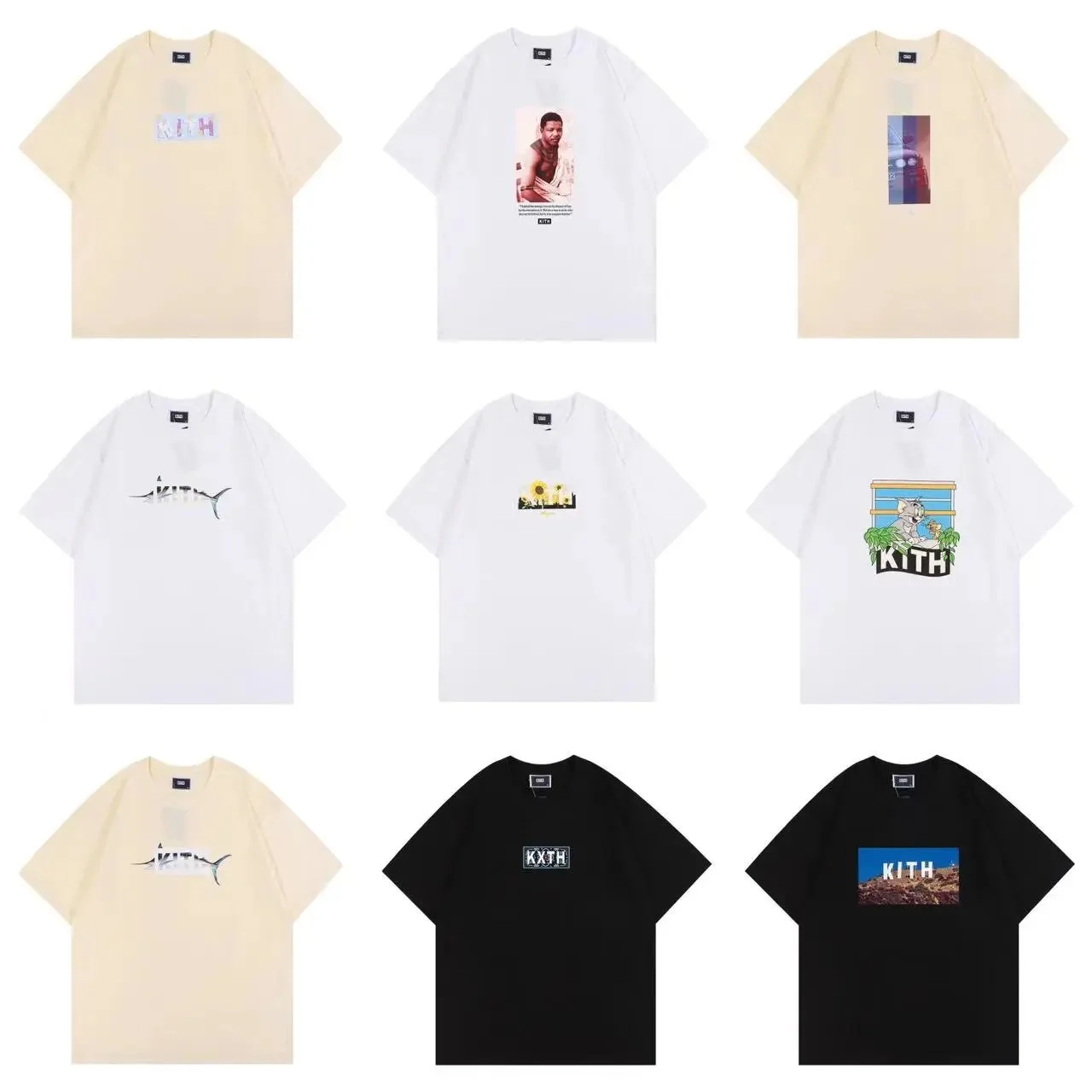 KITH Black T-Shirt with Swordfish Graphic - Stylis